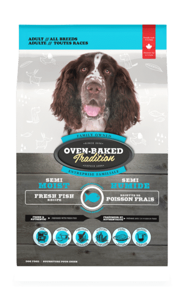 Semi-moist food for all breed adult dogs - Fish 1 All Breed Semi Moist Fish 3D front Semi Humide Toutes Races Poisson face