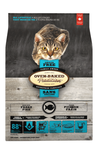 Nourriture soins estomac sensible sans grains au poisson pour chat adulte 1 Grain Free Cat Fish 3D front Chat Poisson Sans Grain face