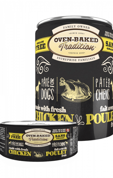 Pâté sans grains pour chien adulte - Poulet 1 Conserves 155g 354g CHIEN Poulet Site Web OBT copy