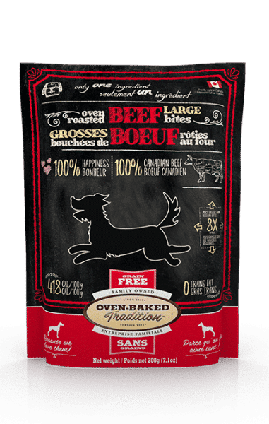 全天然烤箱烤制的大咬片狗零食--牛肉 1 grosses bouchees boeuf face 1